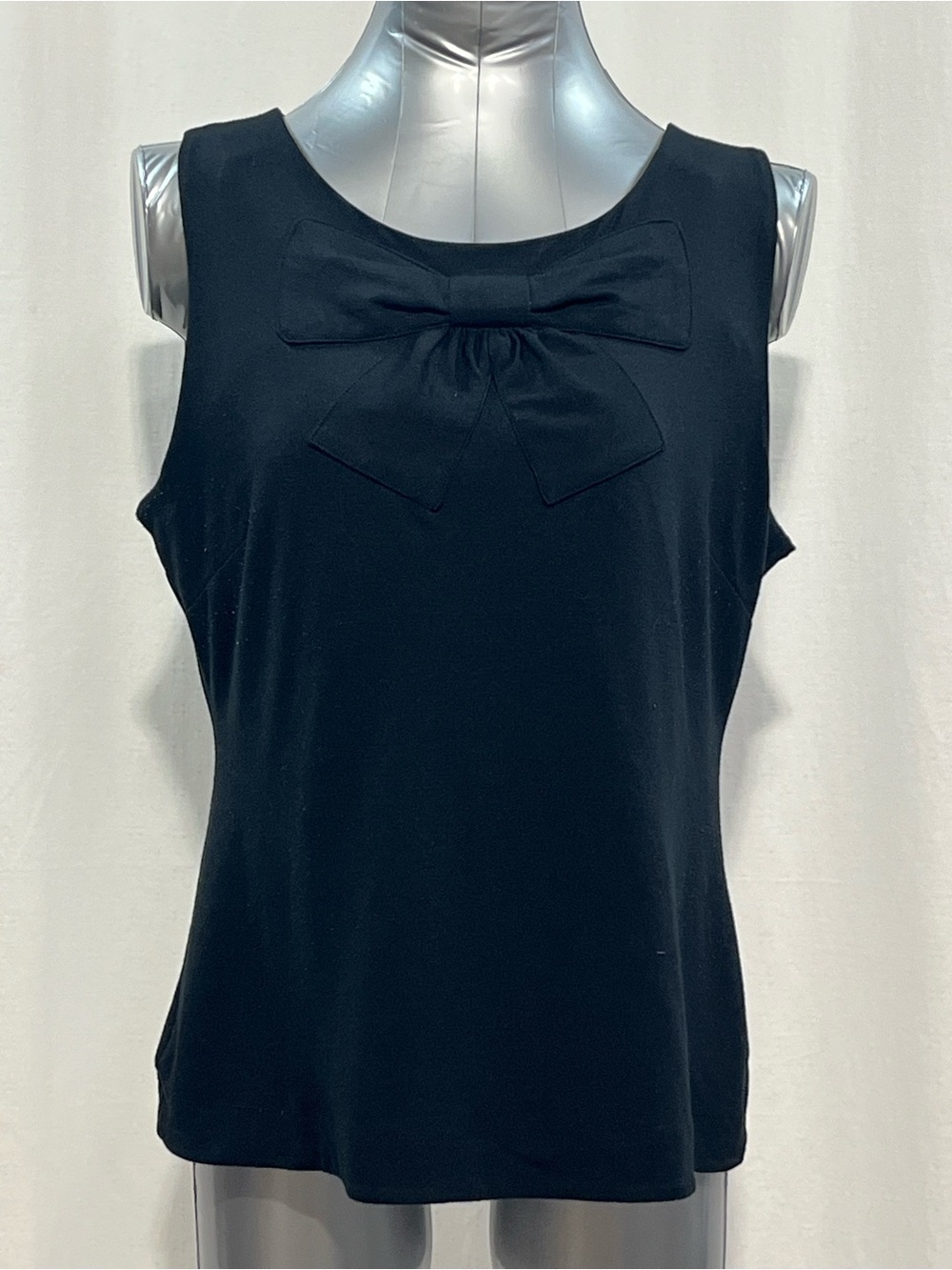 Banana Republic woman Black Bow-Front Sleeveless Tank casual work every day 1429